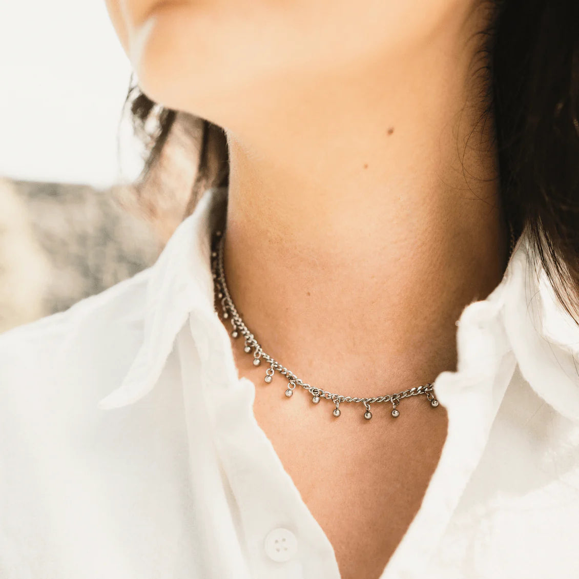 Dangling Dotted Choker