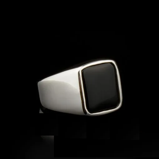Plain Square Tiger’s Eye Modern Silver Ring