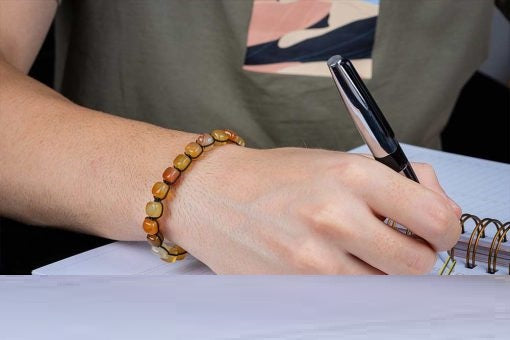 Yellow Agate Adjustable Beaded Bracelet