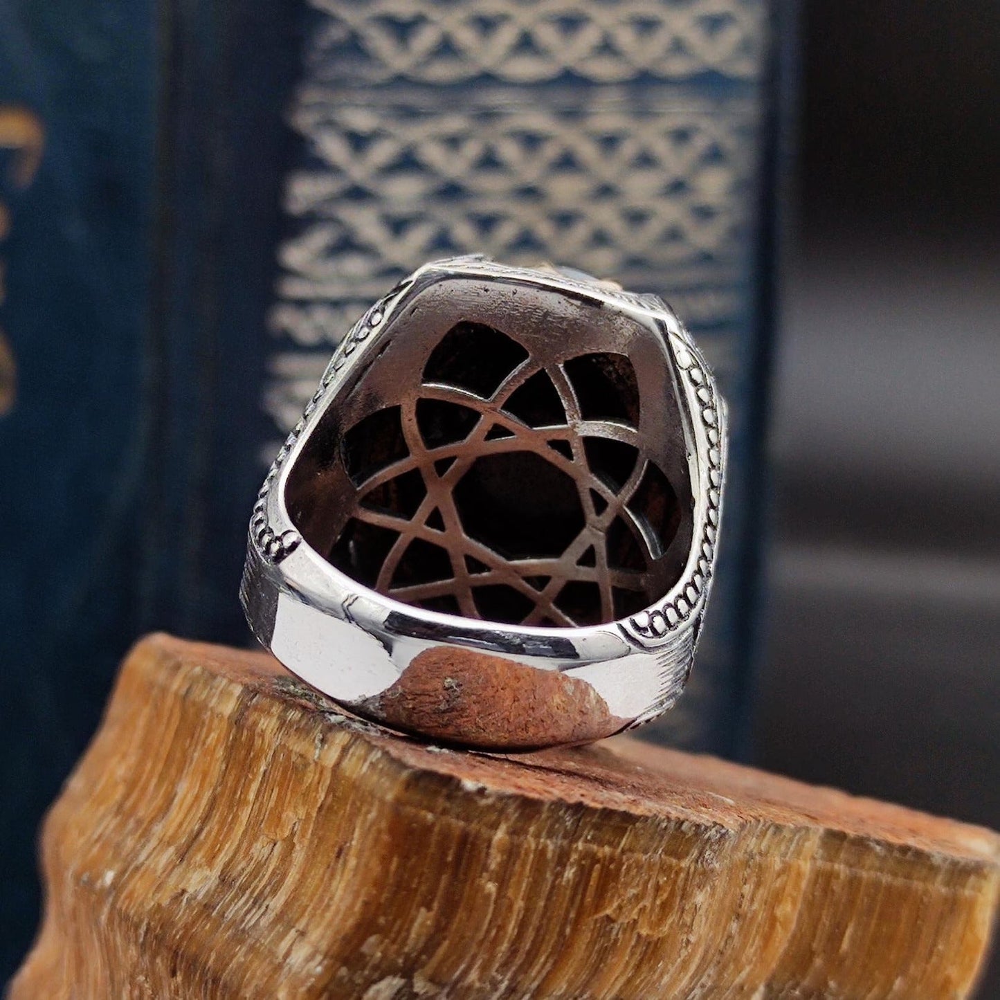 Tevhid Written Islamic Silver Men's Ring, Most Loved