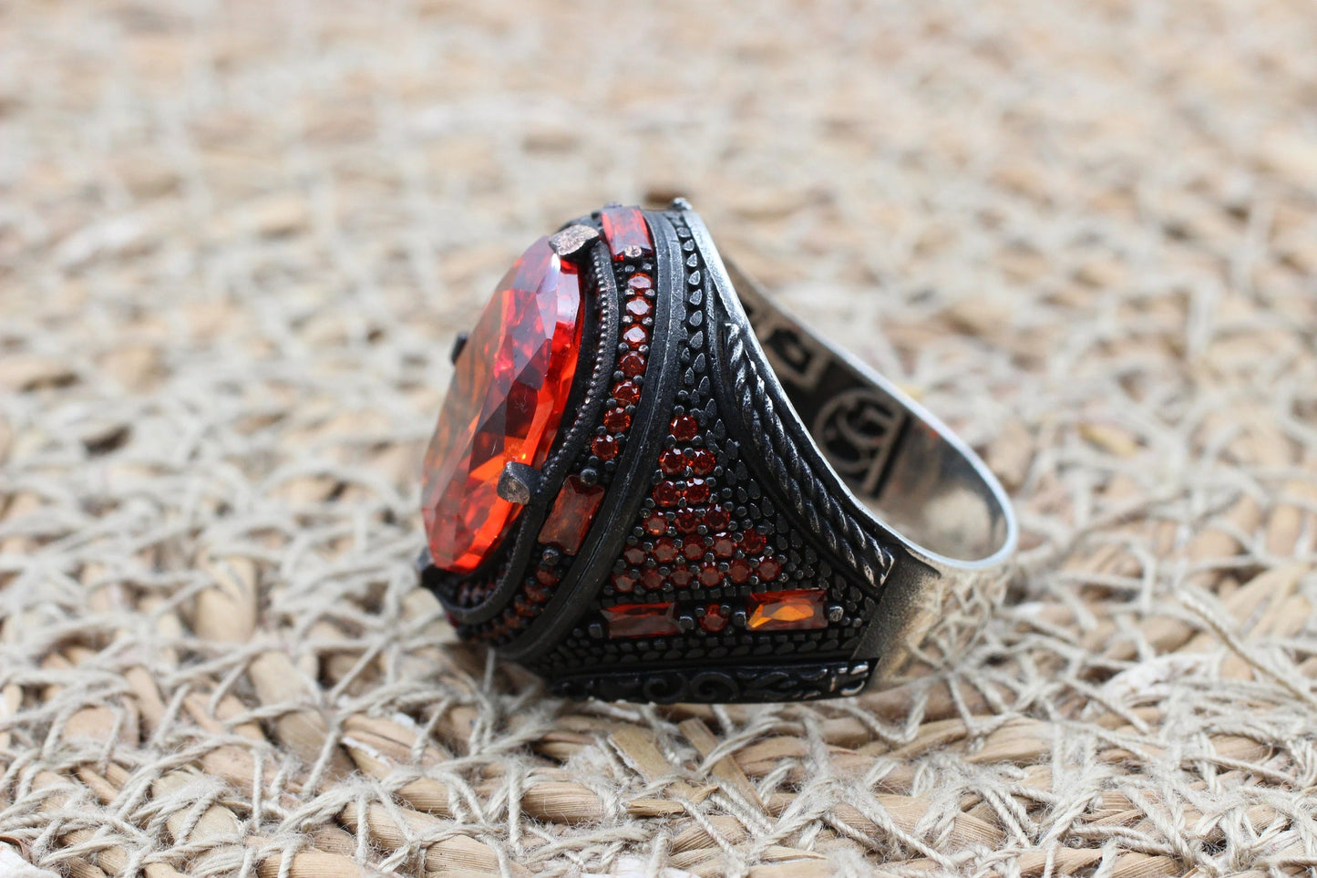 Ruby Ring, Handmade Men's Ring