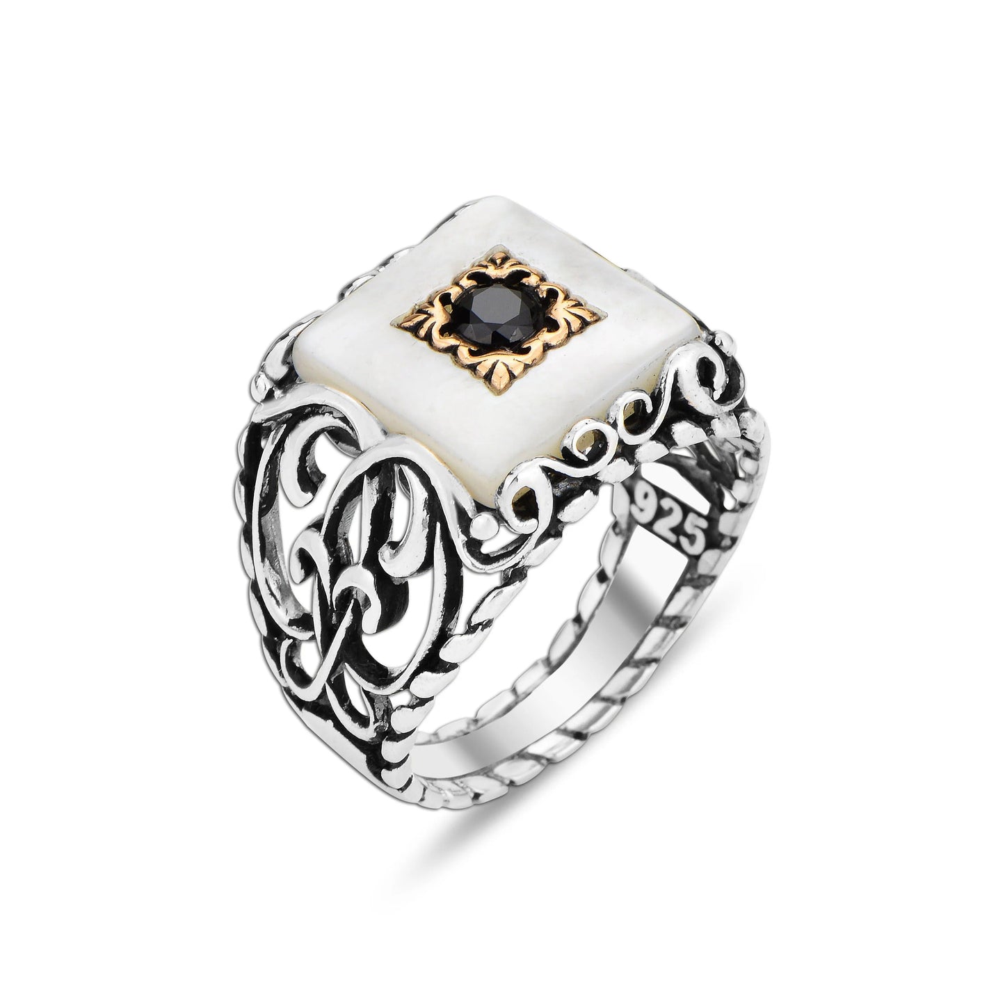 Mother of Pearl Ring Men