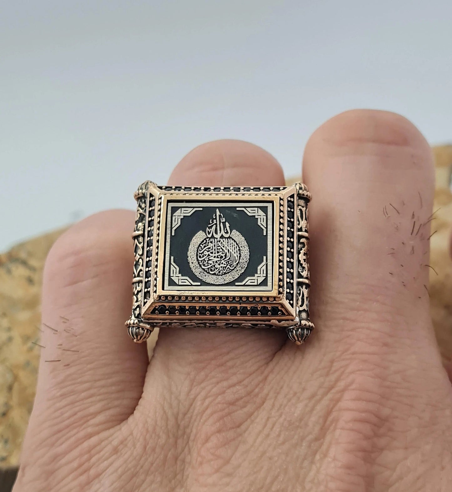 Handcrafted Islamic Ring with Kalima Tawhid