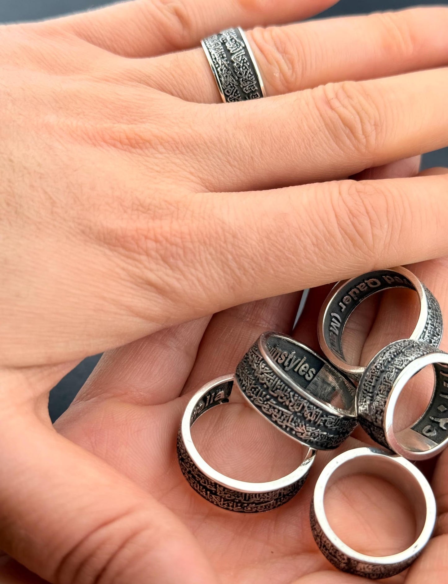 Custom Engraving Men Embossed Design Ring