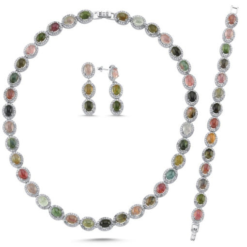Natural Tourmaline Bridal Set