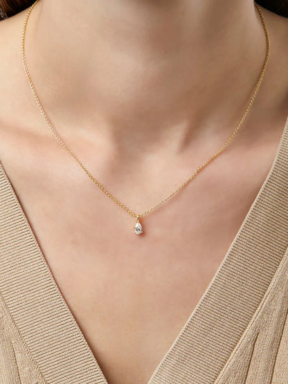 Pear Solitaire Necklace