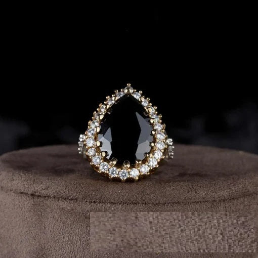 Hurrem Sultan Black Zircon Three Pieces Set
