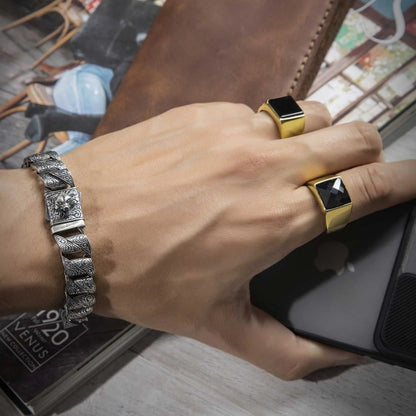 Exclusive Classic Gold Signet Statement Ring