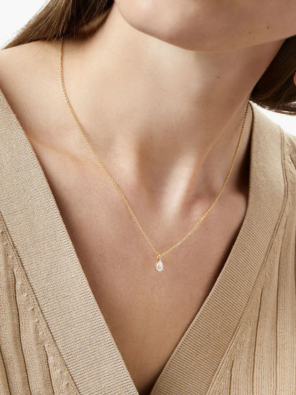 Pear Solitaire Necklace