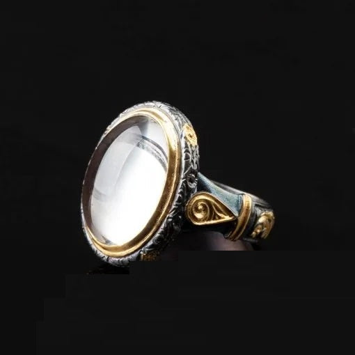 Dur Al Najaf Gold Plated Oxidized Silver Ring