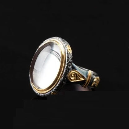 Dur Al Najaf Gold Plated Oxidized Silver Ring