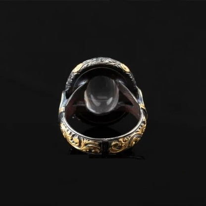 Dur Al Najaf Gold Plated Oxidized Silver Ring