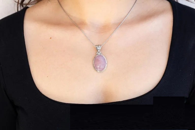Ayat Al Qursi Pink Rutilated Quartz Pendant