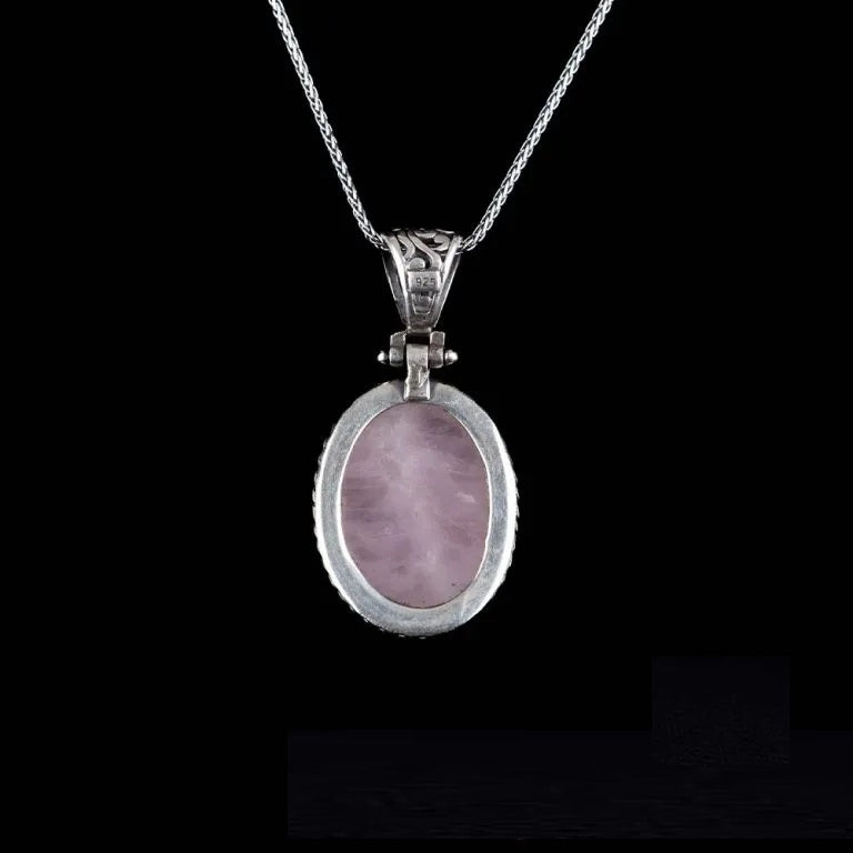 Ayat Al Qursi Pink Rutilated Quartz Pendant