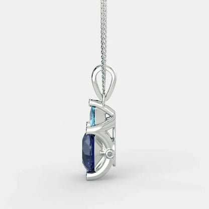 DIANA BLUE SAPPHIRE NECKLACE - 925 SILVER