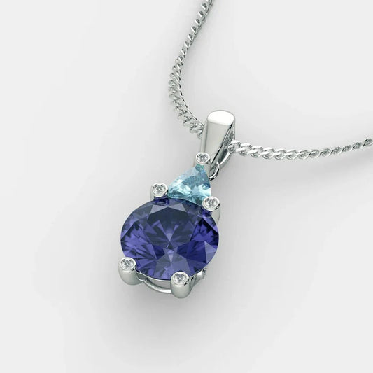 DIANA BLUE SAPPHIRE NECKLACE - 925 SILVER