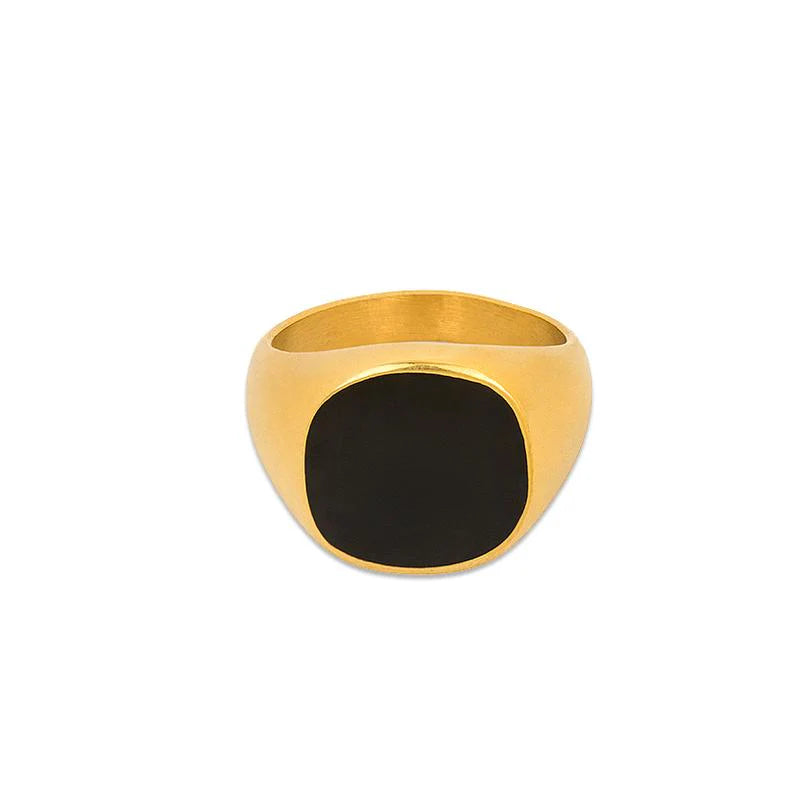 ROUND ONYX RING