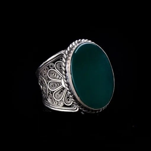 Filigree Silver Turquoise Handmade Silver Ring