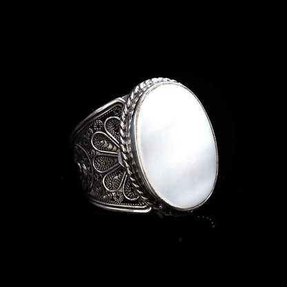 Filigree Silver Turquoise Handmade Silver Ring