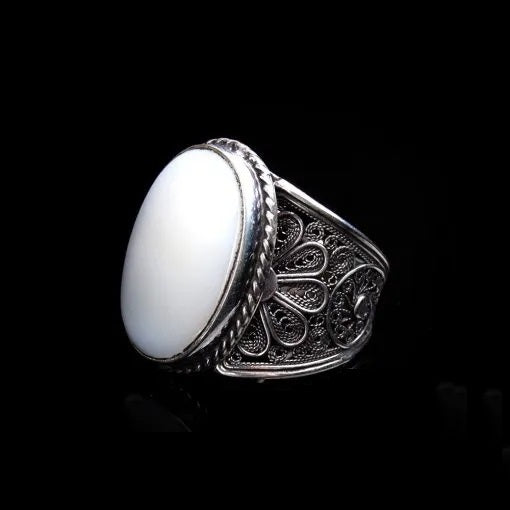 Filigree Silver Turquoise Handmade Silver Ring