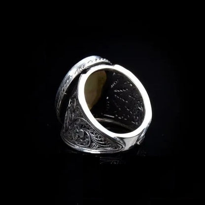 Filigree Silver Turquoise Handmade Silver Ring