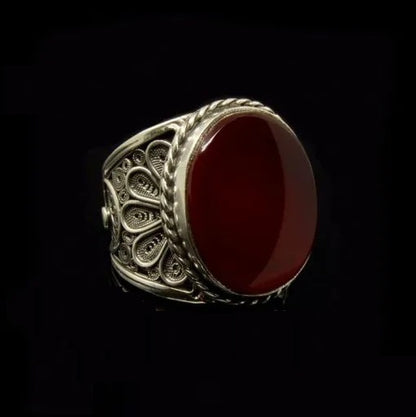 Filigree Silver Turquoise Handmade Silver Ring