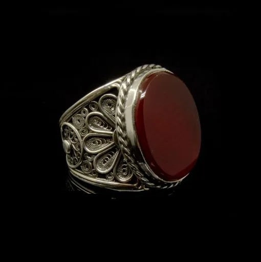 Filigree Silver Turquoise Handmade Silver Ring