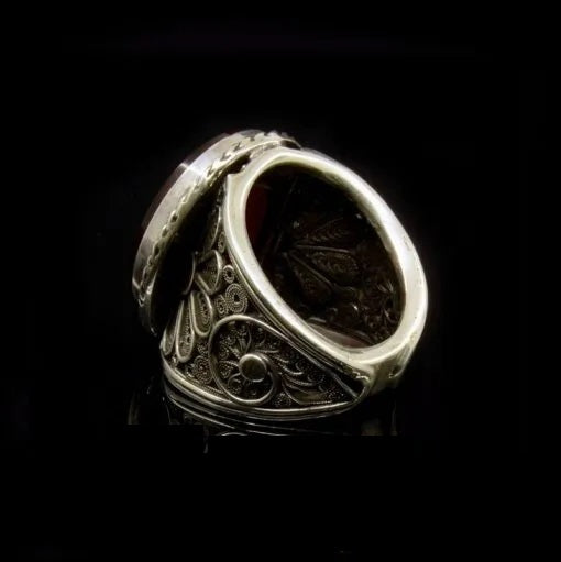 Filigree Silver Turquoise Handmade Silver Ring