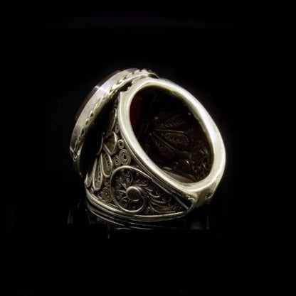 Filigree Silver Turquoise Handmade Silver Ring