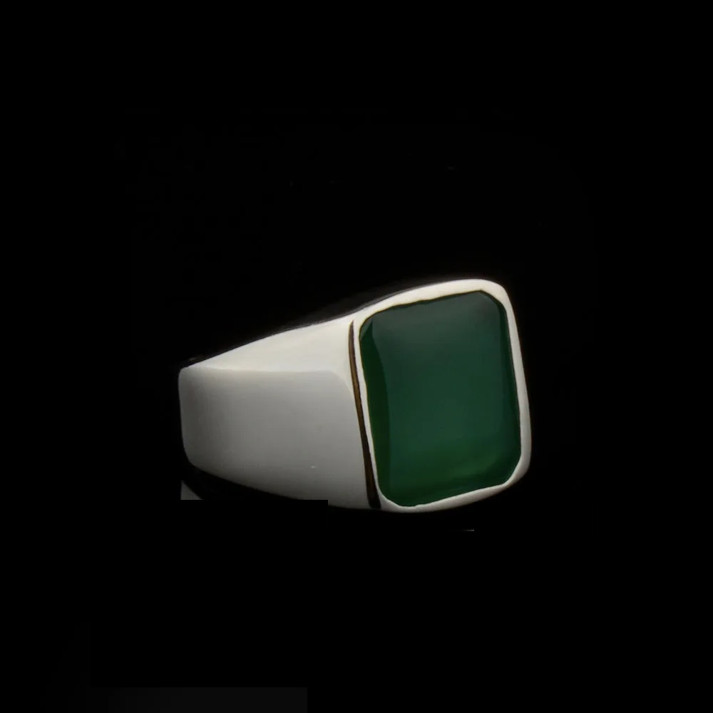 Plain Square Tiger’s Eye Modern Silver Ring
