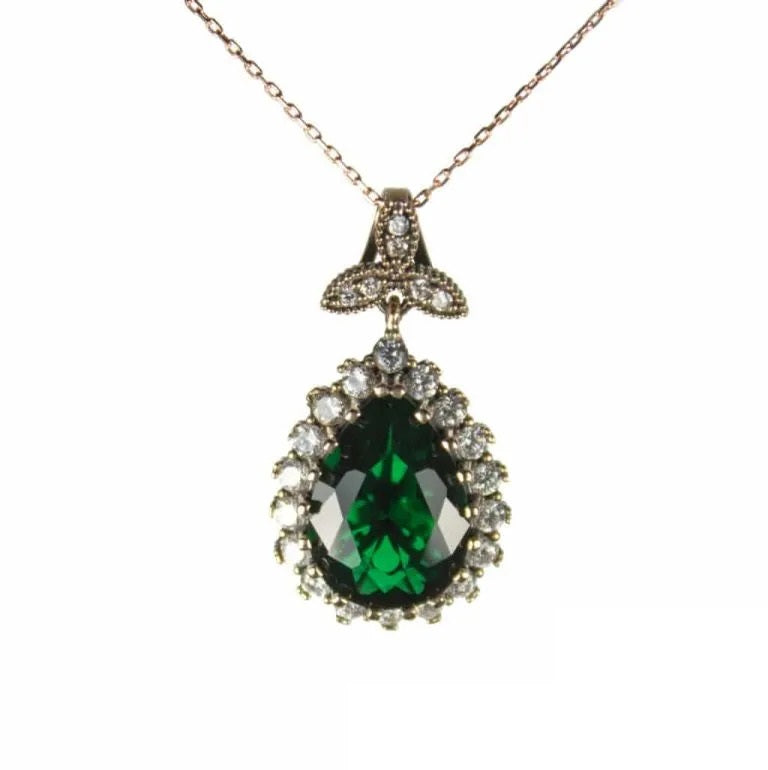 Hurrem Sultanas Huyam Emerald Silver Necklace