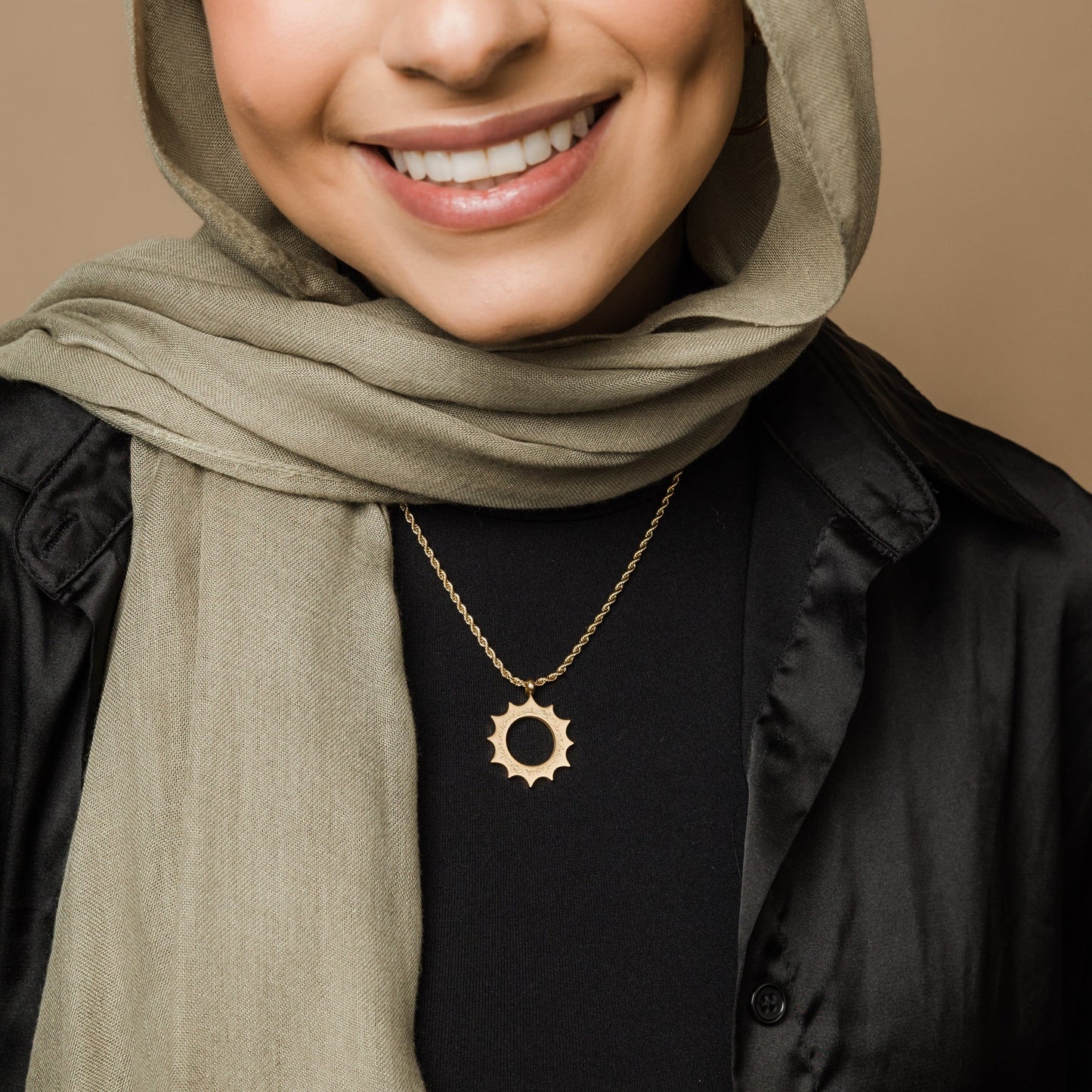 'With Hardship Comes Ease' Sun Necklace