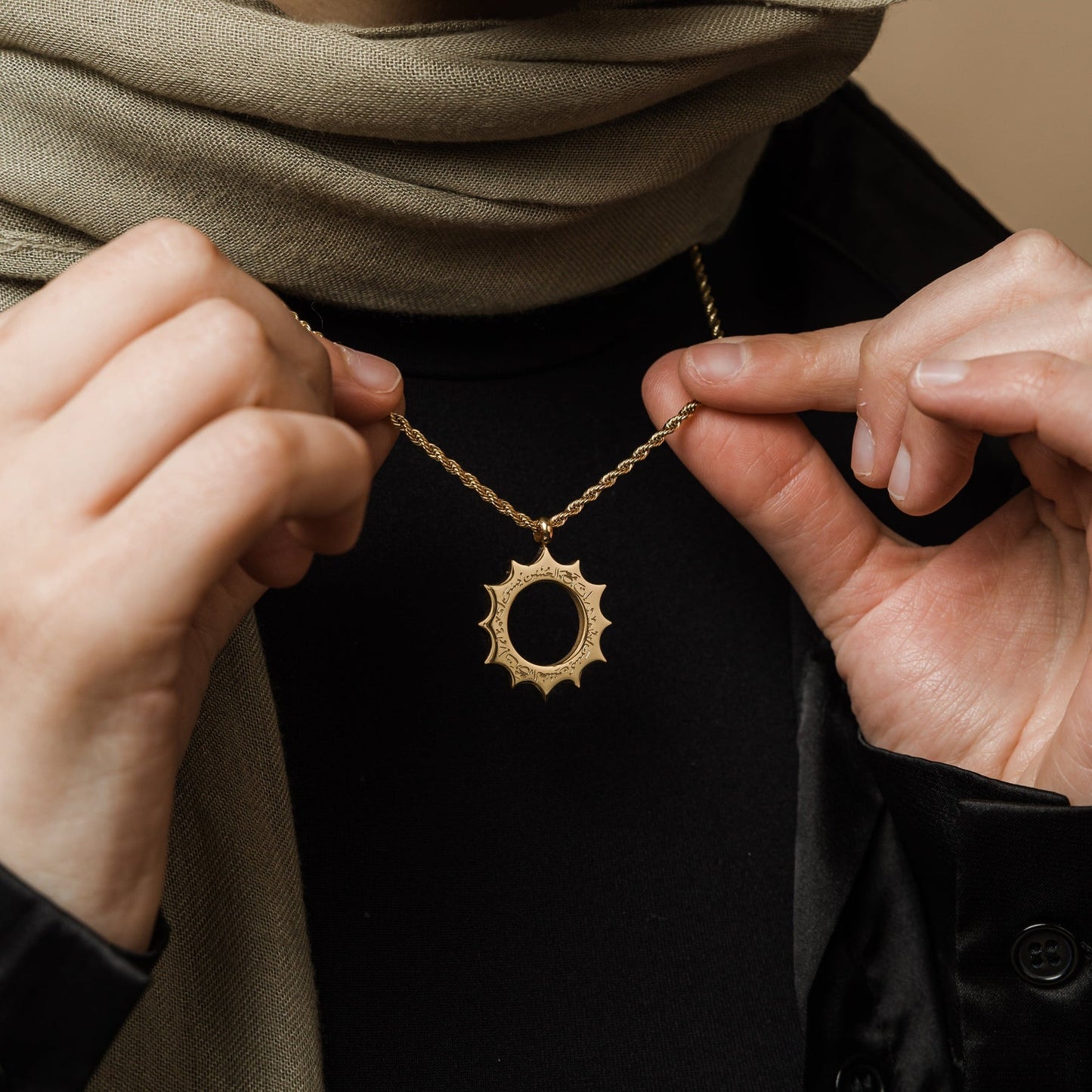 'With Hardship Comes Ease' Sun Necklace