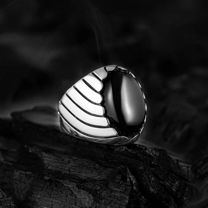 CAT EYE WAVES MEN'S RING - 925 SILVER