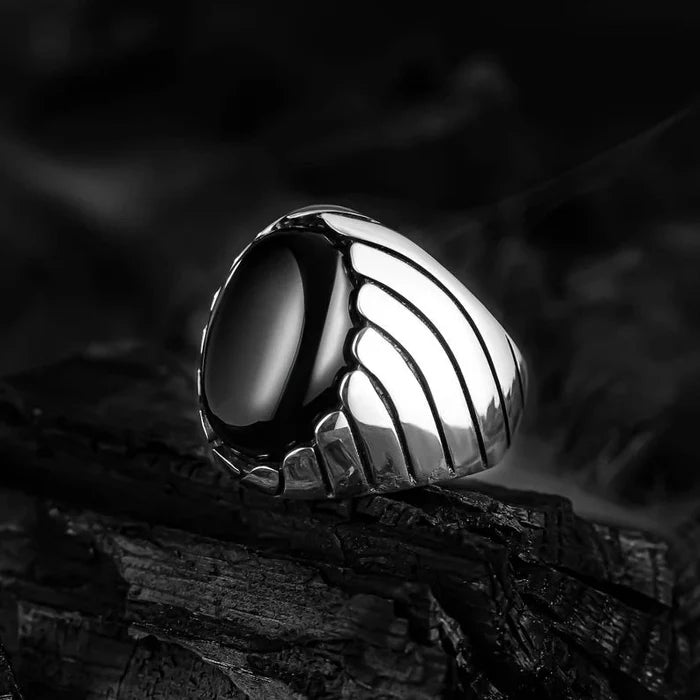 CAT EYE WAVES MEN'S RING - 925 SILVER