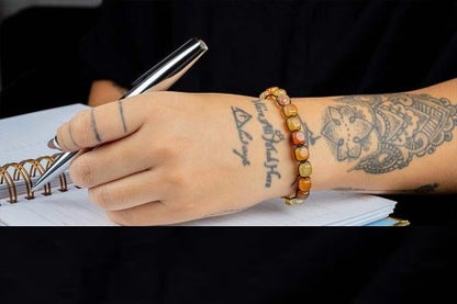 Yellow Agate Adjustable Beaded Bracelet