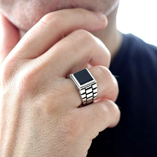 Statement Black Onyx Turkish Ring