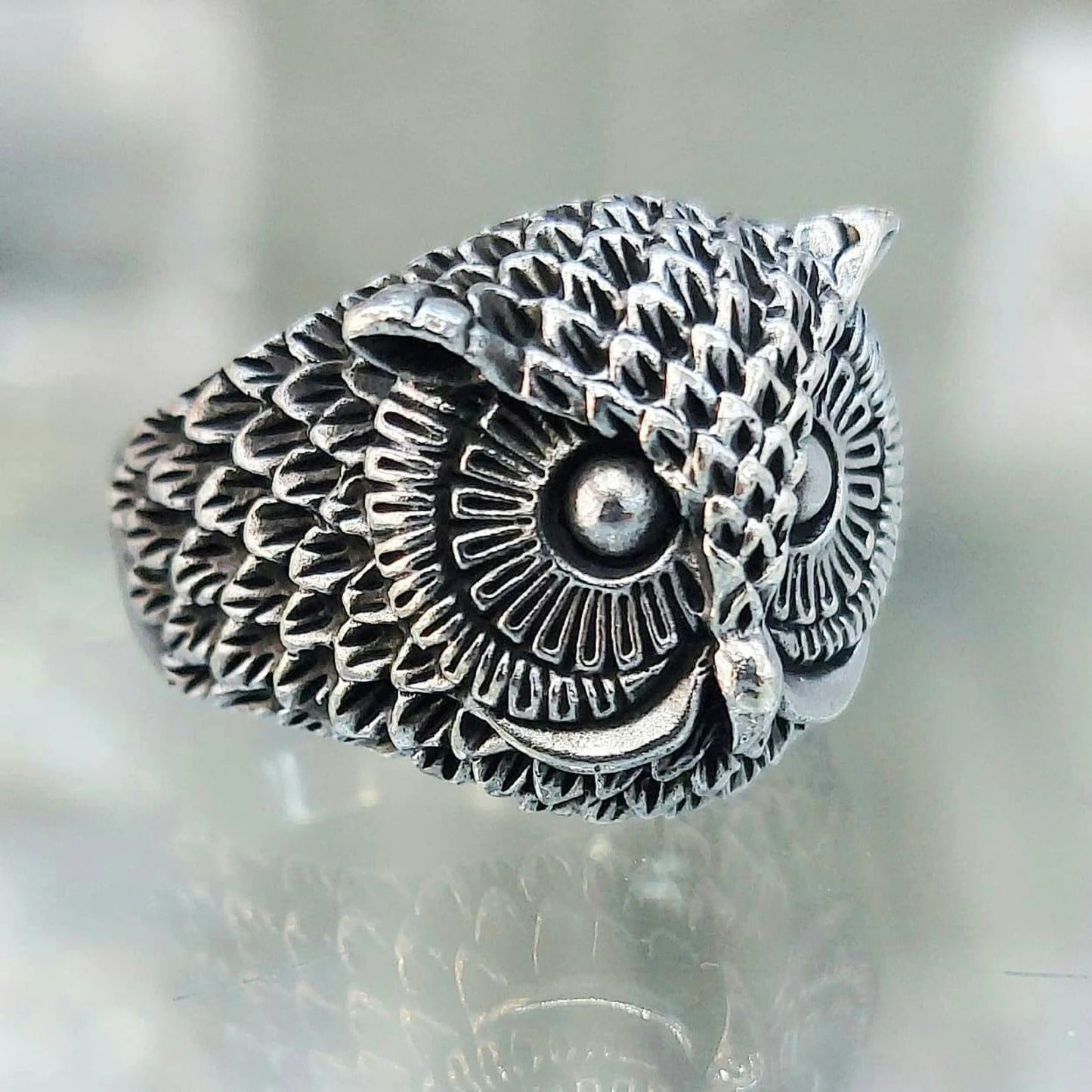 Owl Ring, 925 Sterling Silver Unisex Ring