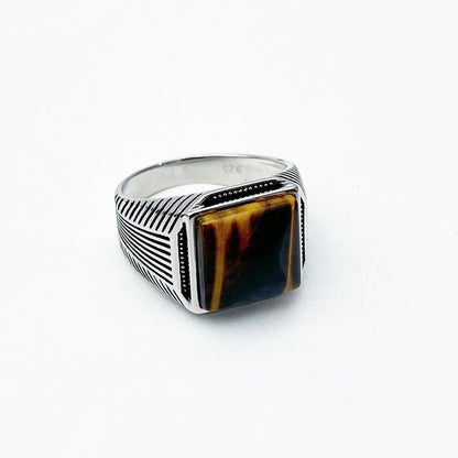 Beautiful Sterling Silver Tiger Eyes ring