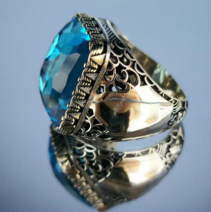 Aquamarine Gemstone Handmade Sterling Silver