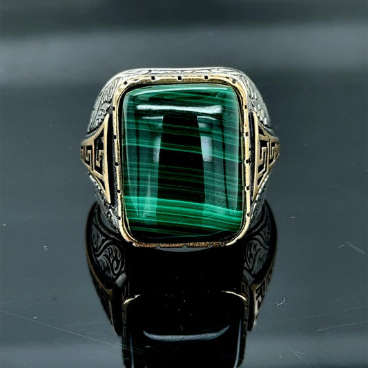Natural Malachite Gemstone Ring