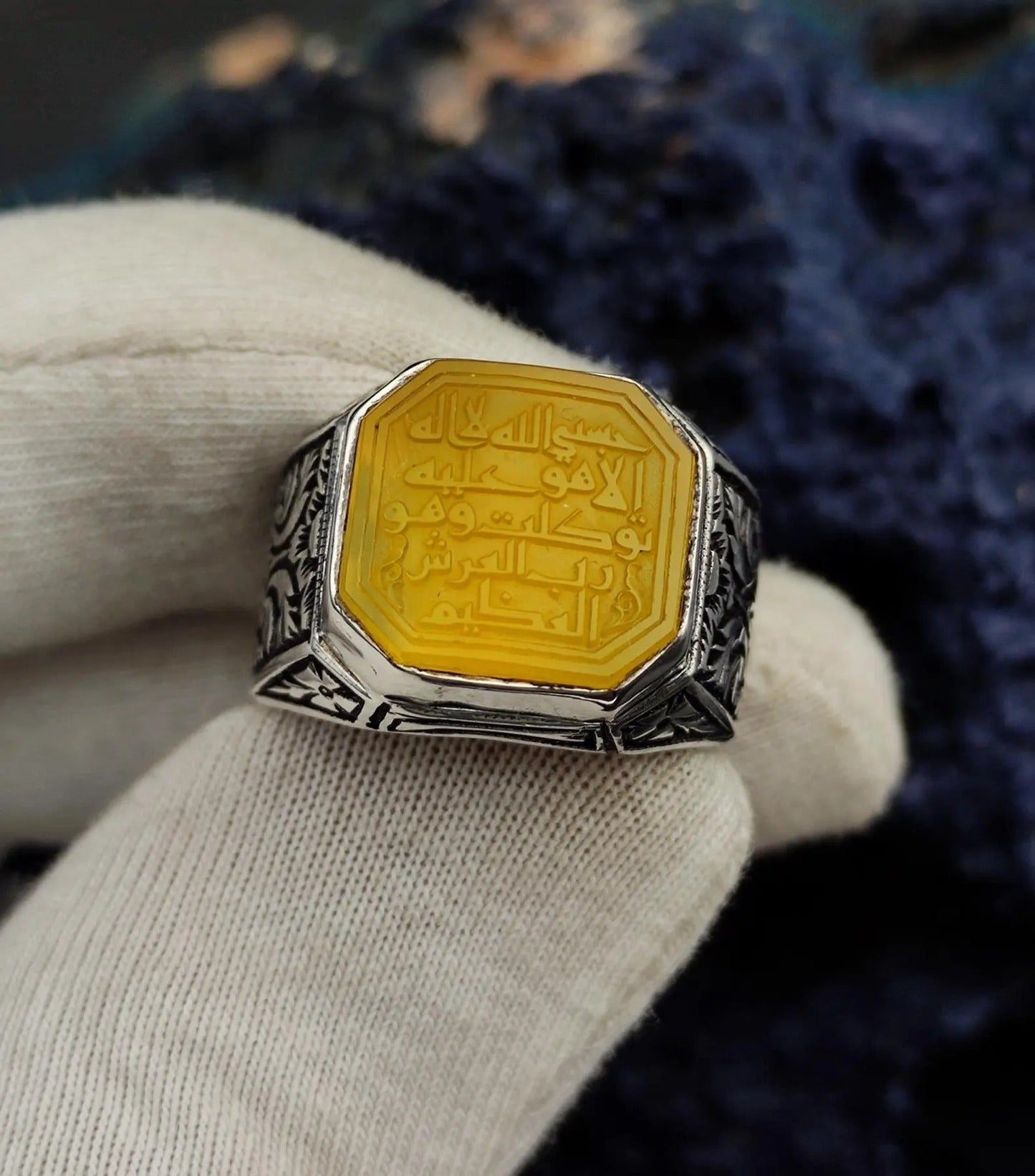 Allah is sufficient for me written Islamic Ring for Men