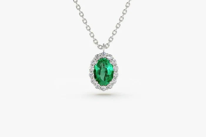 OVAL EMERALD NECKLACE