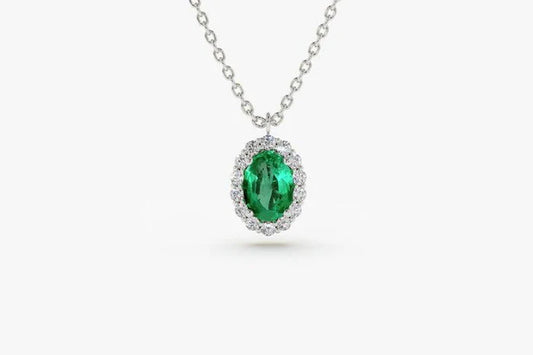 OVAL EMERALD NECKLACE