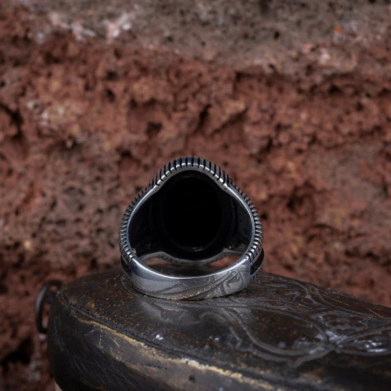 Brown Tiger’s Eye Oval Micro Cut Silver Ring