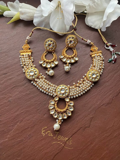 Pearl guttapusalu Choker Necklace set