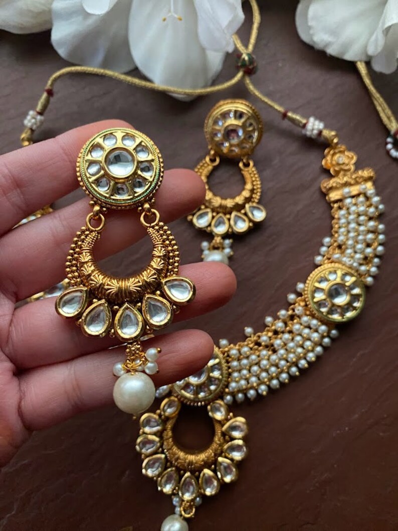 Pearl guttapusalu Choker Necklace set