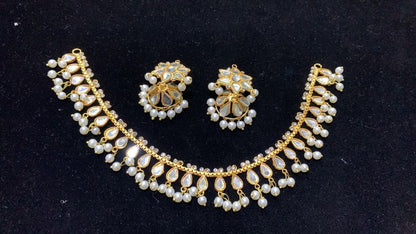 Kundan Mirror Work Necklace and Earrings Set