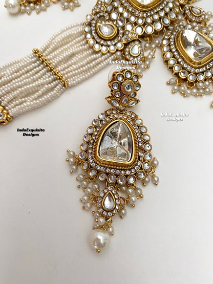 Premium Quality Kundan Pearls Choker Set