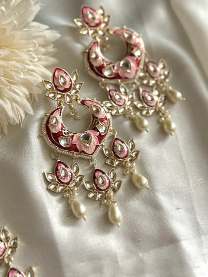 Long Minakari Necklace Polki Necklace Handmade Indian Jewelry